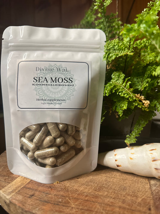 Sea Moss, Bladderwrack, Burdock Root capsules